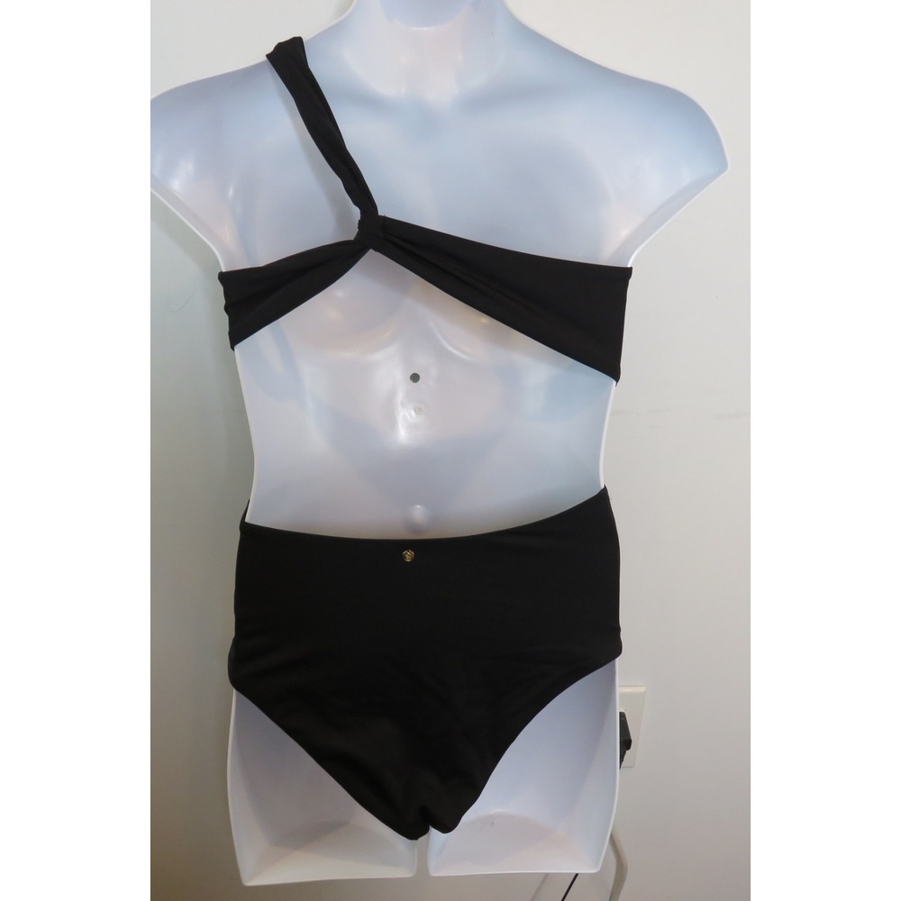 Victorias Secret L Large Black Single Shoulder Cutout One Piece Swimsuit Beach - Picture 2 of 8